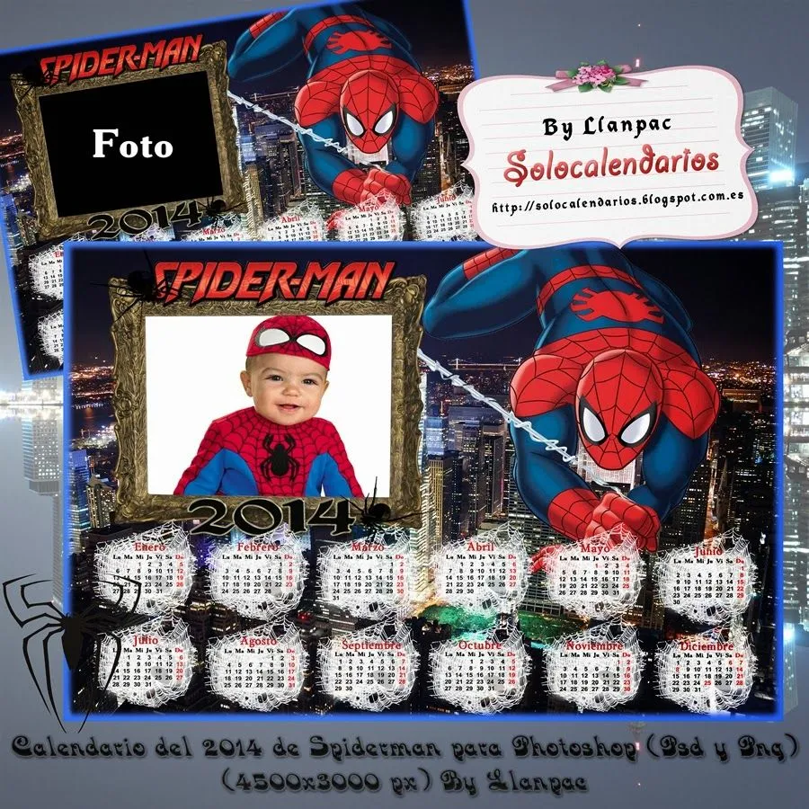 Calendario Spiderman Para Fotomontajes Psd Png MEMES Pictures