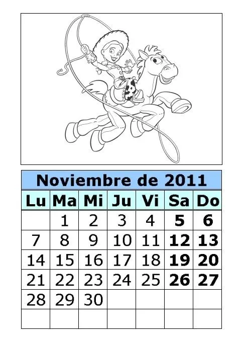 Calendario de Toy Story para colorear de 2011 (4ª parte ...
