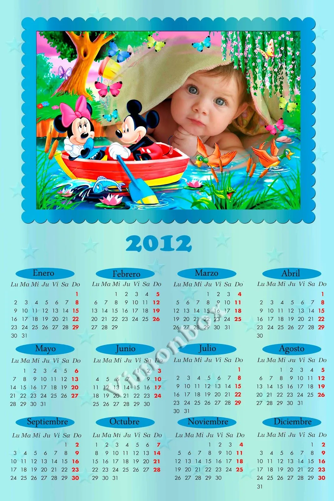  ... 2012 de Minnie, Mickey y Winnie the Pooh en formato psd y png