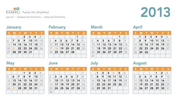 Calendarios 2013 para imprimir | Kabytes