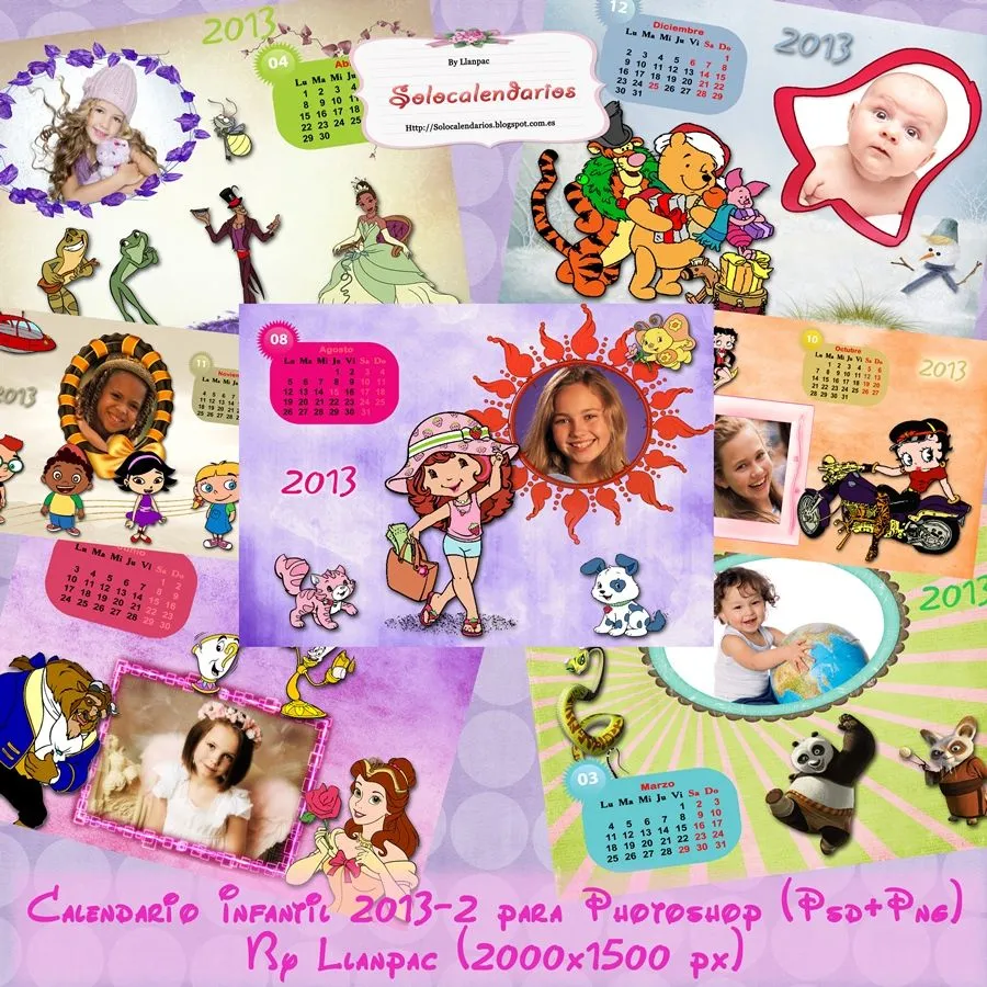 Calendarios para Photoshop: Calendario infantil por meses del 2013 ... Calendarios para Photoshop: Calendario infantil por meses del 2013 ...