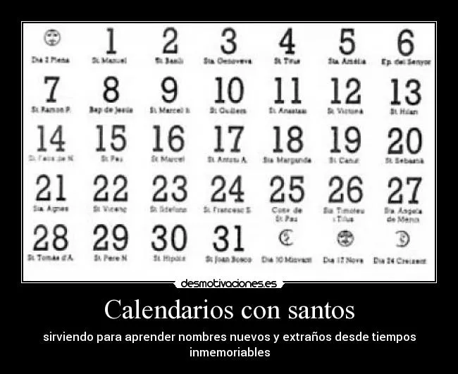 Calendarios con santos | Desmotivaciones