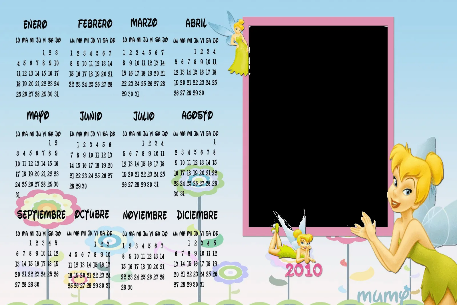 Calendarios con tinkerbell 2012 - Imagui