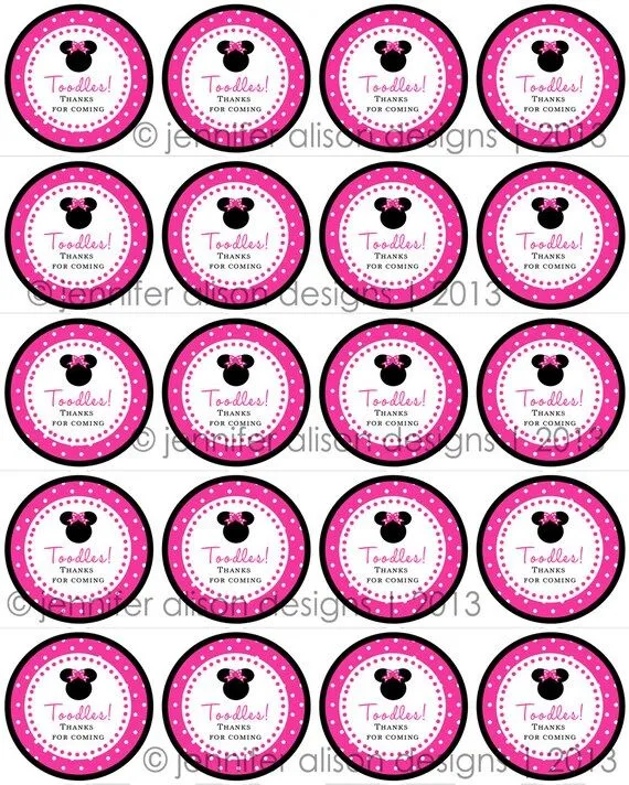 Caliente rosa Minnie Mouse TOODLES 2 por jenniferalisondesign Caliente rosa Minnie Mouse TOODLES 2 por jenniferalisondesign