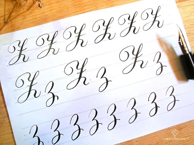 Caligrafía copperplate, ¿cómo escribir la letra "Z"? | Aracelyasmine - Repujado en aluminio y caligrafía