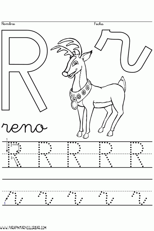 la consonante R Colouring Pages
