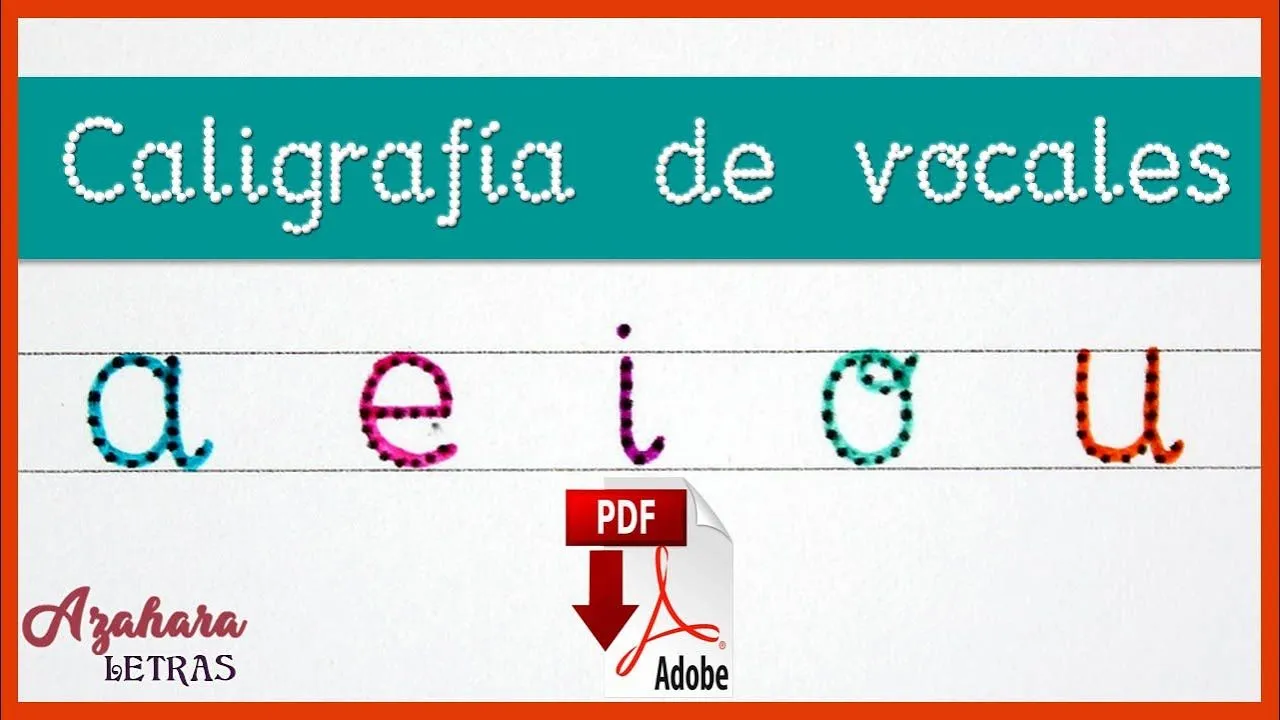 ✍️ Caligrafía de vocales con PDF para imprimir ✍️ Caligrafía de vocales con PDF para imprimir