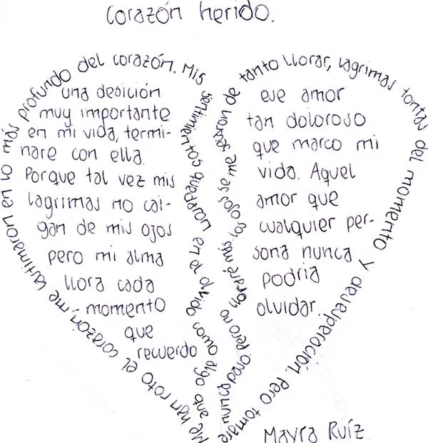 Caligrama tema amor - Imagui