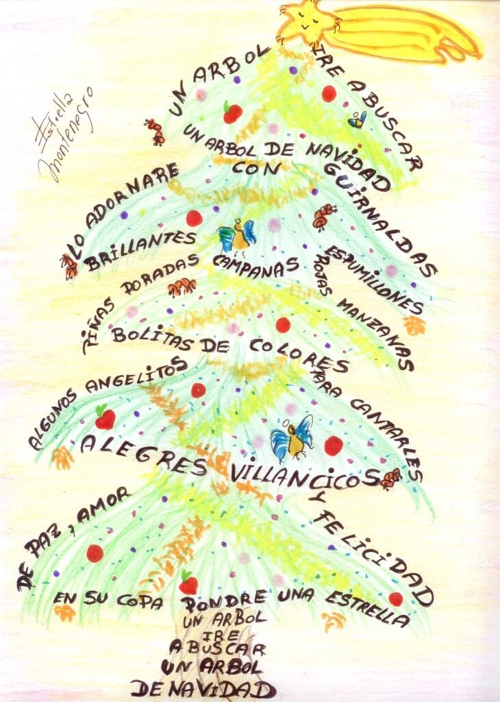 Caligrama: El árbol de Navidad
