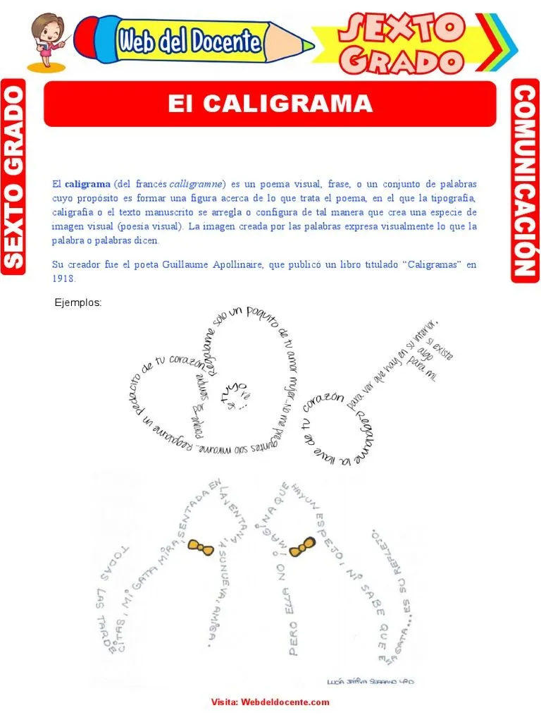 Caligrama para Sexto Grado de Primaria | PDF Caligrama para Sexto Grado de Primaria | PDF