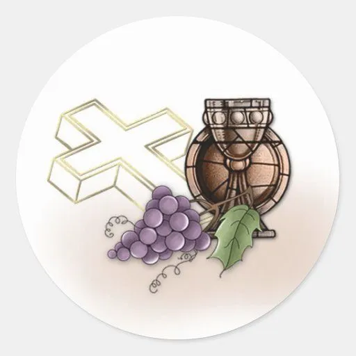Primera cáliz de la comunión, cruz, uvas pegatina redonda | Zazzle Primera cáliz de la comunión, cruz, uvas pegatina redonda | Zazzle