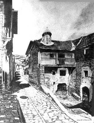 Calle típica de Ansó Dibujos a lápiz, Vicente Casanueva Calle típica de Ansó Dibujos a lápiz, Vicente Casanueva