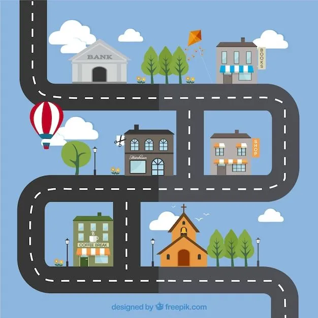 Calles de la ciudad en estilo de dibujos animados | Descargar ... Calles de la ciudad en estilo de dibujos animados | Descargar ...