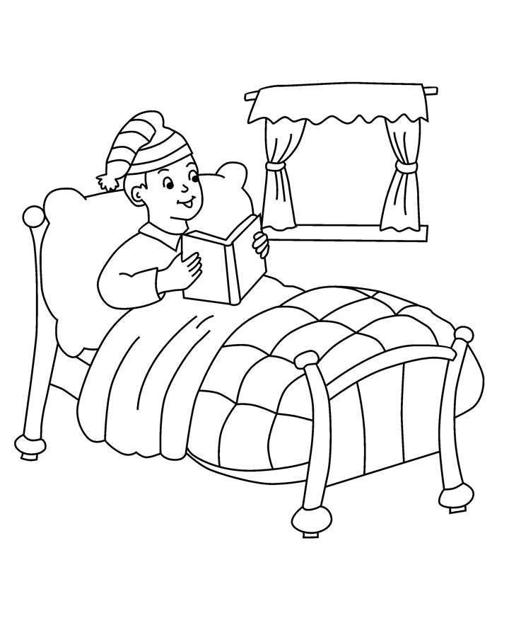 Cama para colorear niños - Imagui