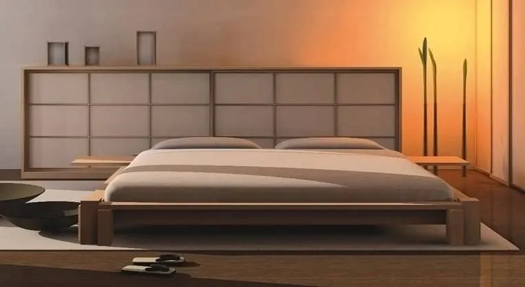 Cama doble / estándar / moderna / de madera - KYOTO - Cinius