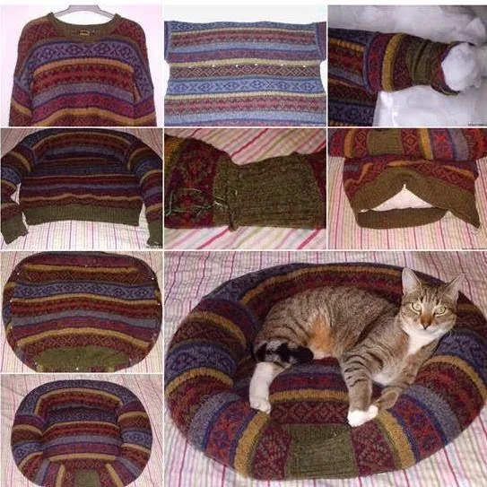 Cama para gatos y perros reciclando ropa ~ cositasconmesh