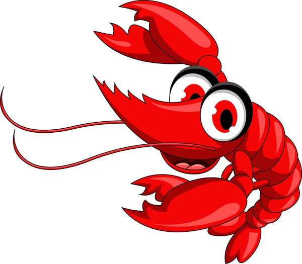 camarón rojo divertidos dibujos animados — Vector stock ...