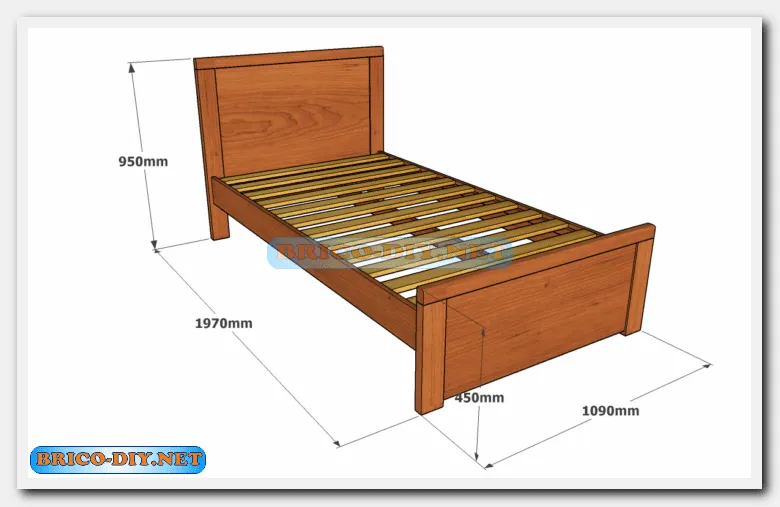 Camas de madera /Plano con medidas de una plaza y media | Web del ...