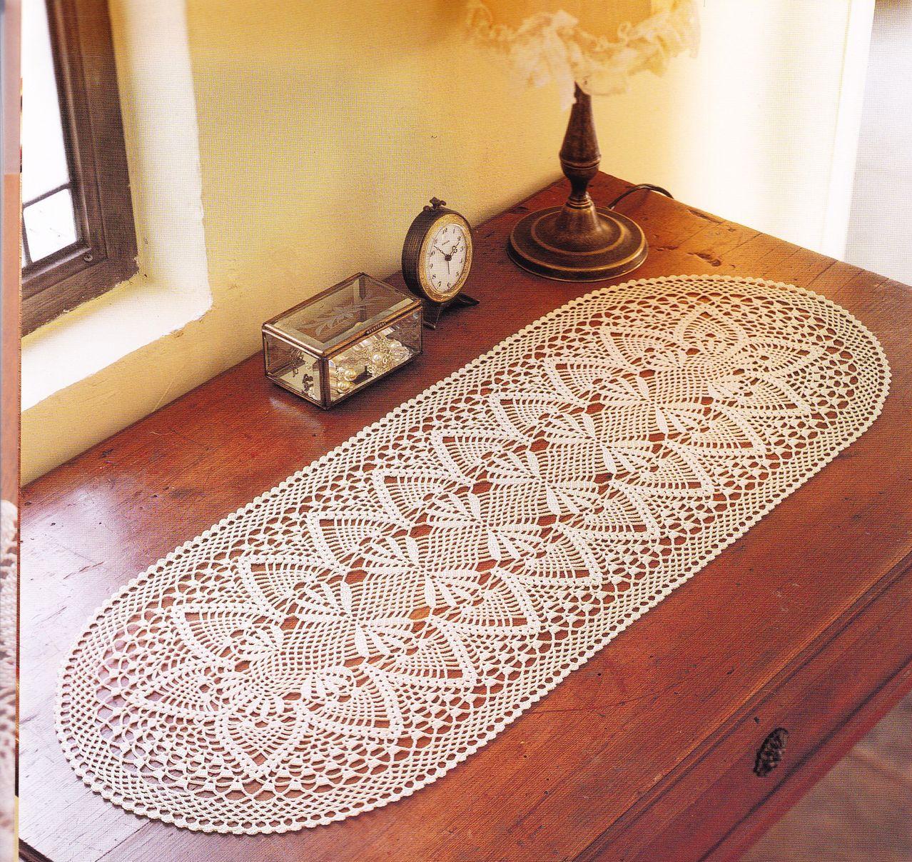 Camino de mesa a crochet | Tejo y bordo
