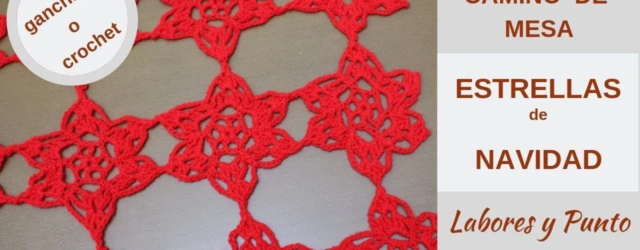 Camino de mesa-estrellas de navidad-ganchillo o crochet-Labores y Punto Camino de mesa-estrellas de navidad-ganchillo o crochet-Labores y Punto