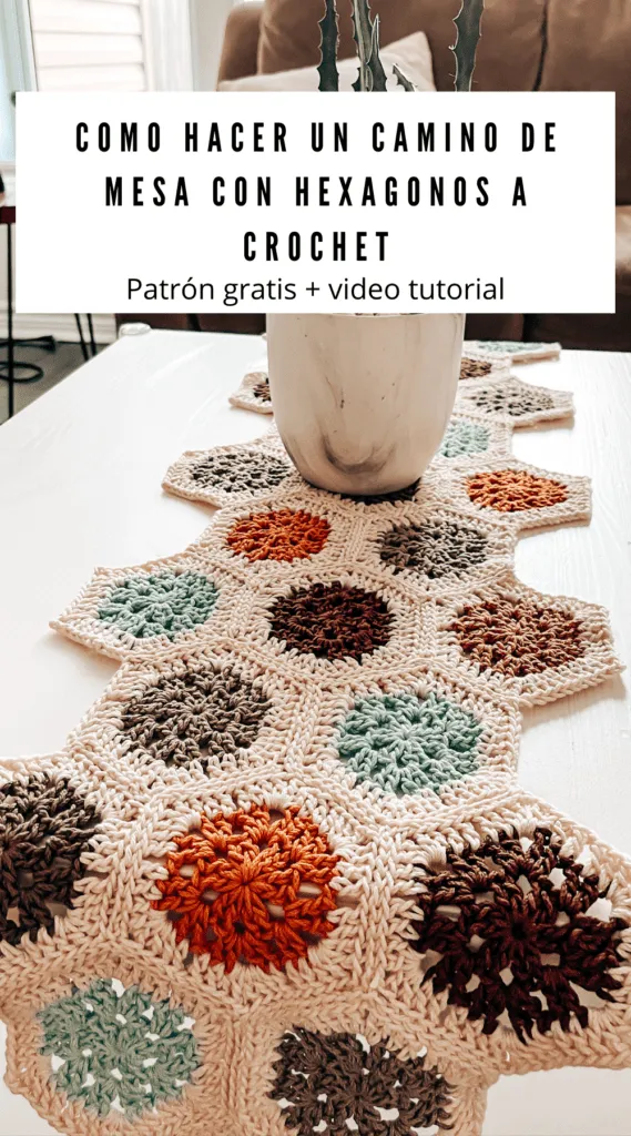 Camino de mesa hecho con hexagonos a Crochet Camino de mesa hecho con hexagonos a Crochet