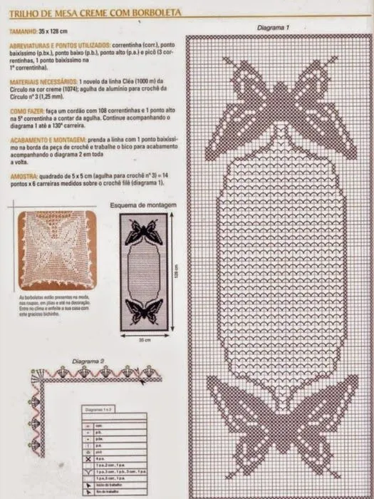 Camino de mesa "Butterfly" | Crochet y Dos agujas Camino de mesa "Butterfly" | Crochet y Dos agujas