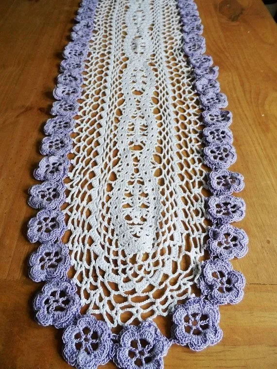 Camino de mesa tejido al crochet tapete tejido por TejidosCirculos Camino de mesa tejido al crochet tapete tejido por TejidosCirculos