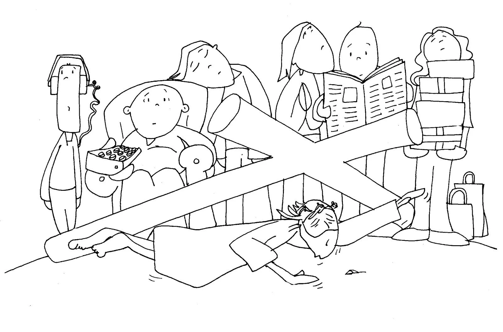 La Catequesis: Viacrucis para colorear con dibujos de Fano