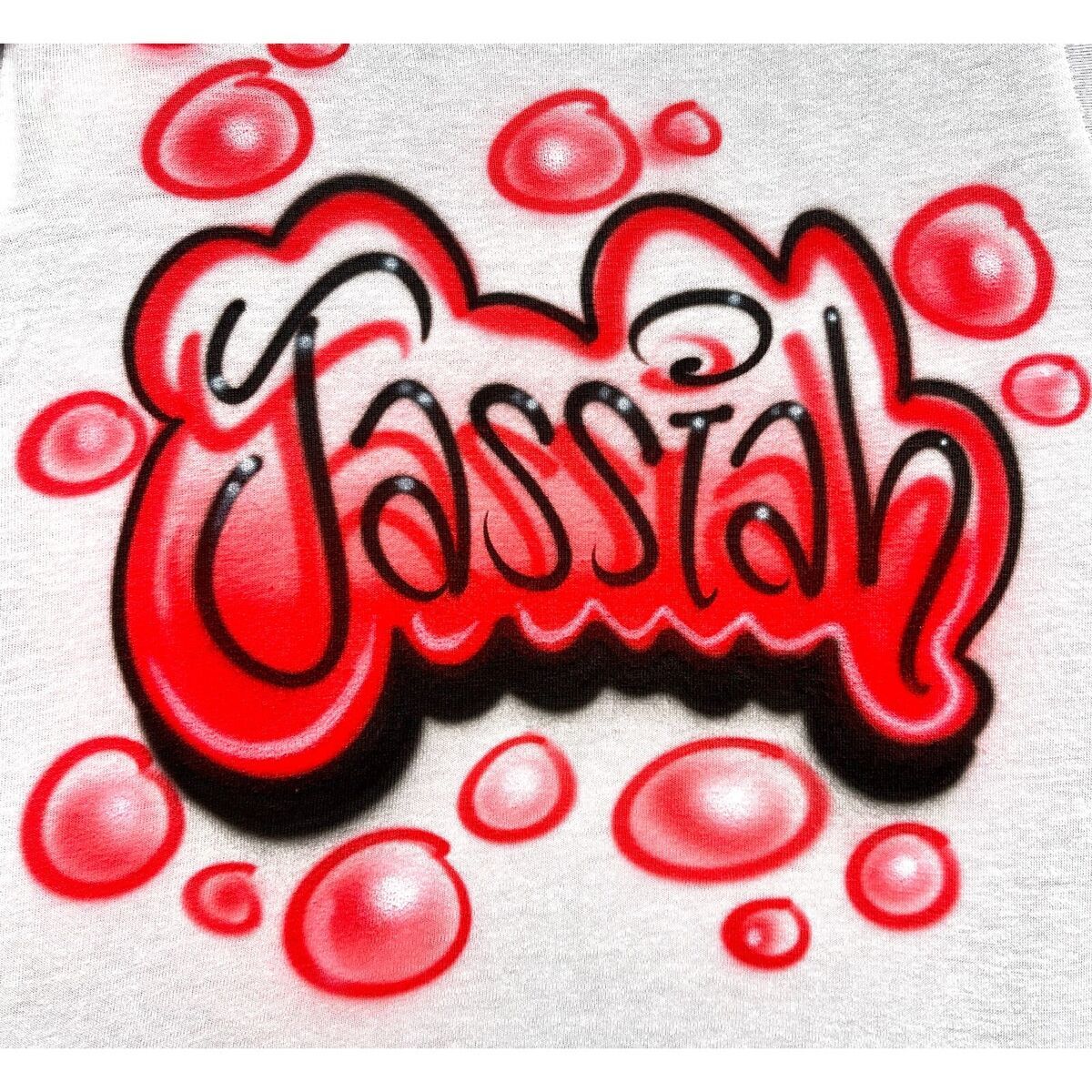 Camiseta aerógrafo, graffiti, nombre estilo hip hop, roja y negra | eBay Camiseta aerógrafo, graffiti, nombre estilo hip hop, roja y negra | eBay