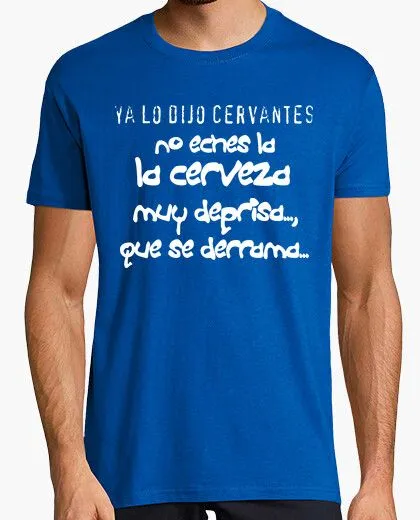 Camiseta Chico, manga corta, azul royal, calidad extra, cerveza ...