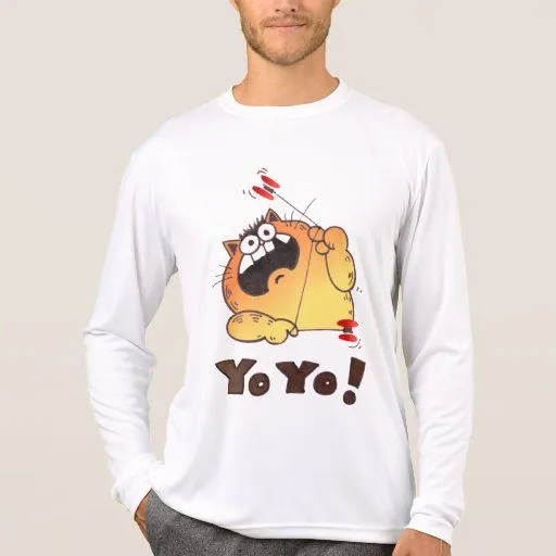 Camiseta loca del yoyo del gato del dibujo animado de Zazzle. Camiseta loca del yoyo del gato del dibujo animado de Zazzle.