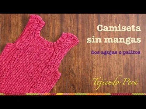 Camiseta sin mangas tejida en dos agujas o palitos - YouTube