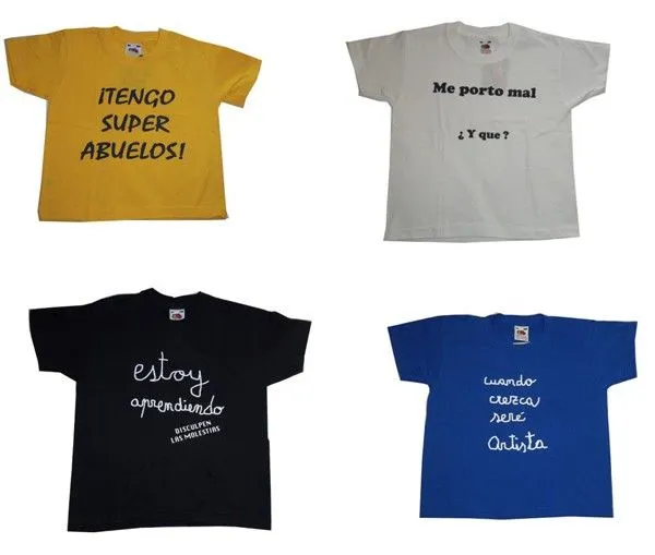Camisetas con mensajes para niños - Imagui