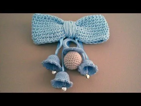 Campanas y chupete a crochet tutorial. - YouTube | Pequeñas cosas ...