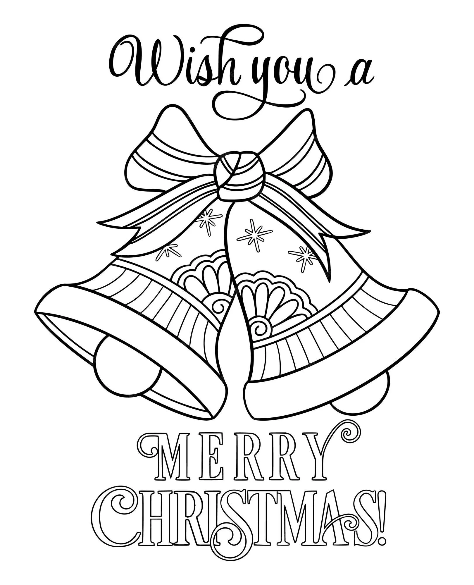 Campanas de navidad página para colorear | Vector Premium Campanas de navidad página para colorear | Vector Premium