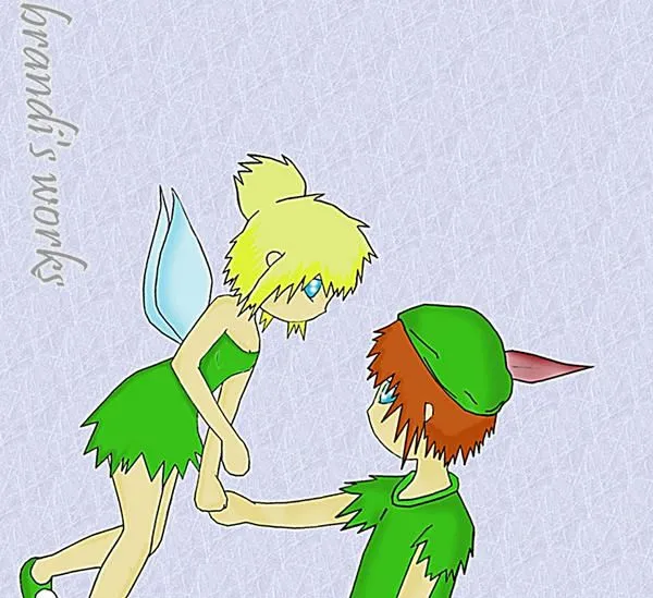 campanita y peter pan by xabux on DeviantArt