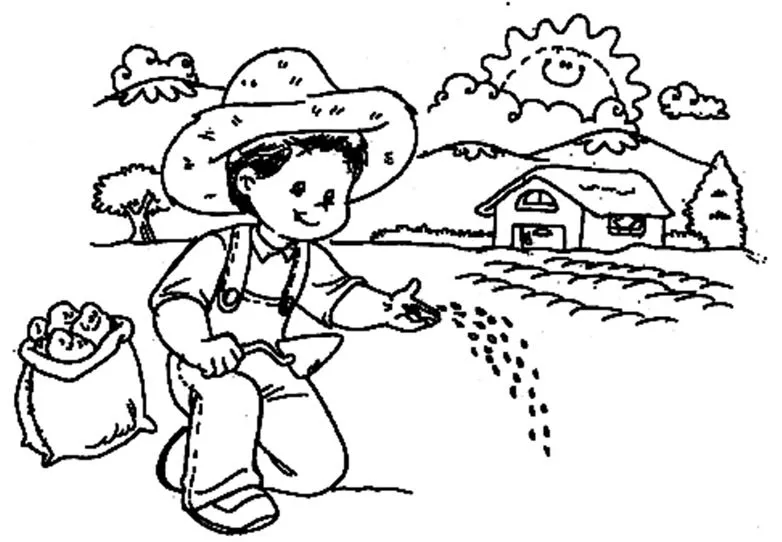 Campesino para colorear - Imagui