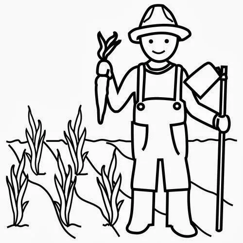 Campesinos para colorear | Dibujos para Niños Campesinos para colorear | Dibujos para Niños