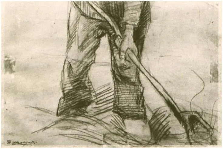 Campesino, trabajando, parte inferior de dibujo de Vincent van ... Campesino, trabajando, parte inferior de dibujo de Vincent van ...