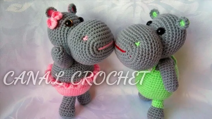 CANAL CROCHET: Hipopótamo amigurumi patrón libre. | Amigurumi ...