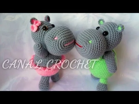 CANAL CROCHET: Hipopótamo amigurumi patrón libre. CANAL CROCHET: Hipopótamo amigurumi patrón libre.