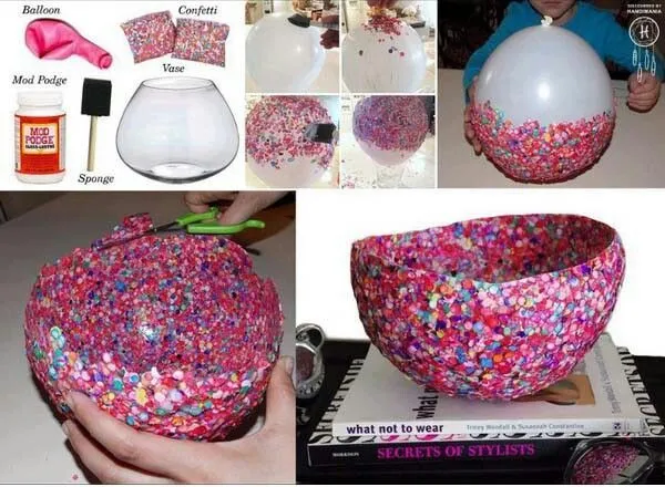 Canasta de confeti | Ideas para cumpleaños | Pinterest | Vase