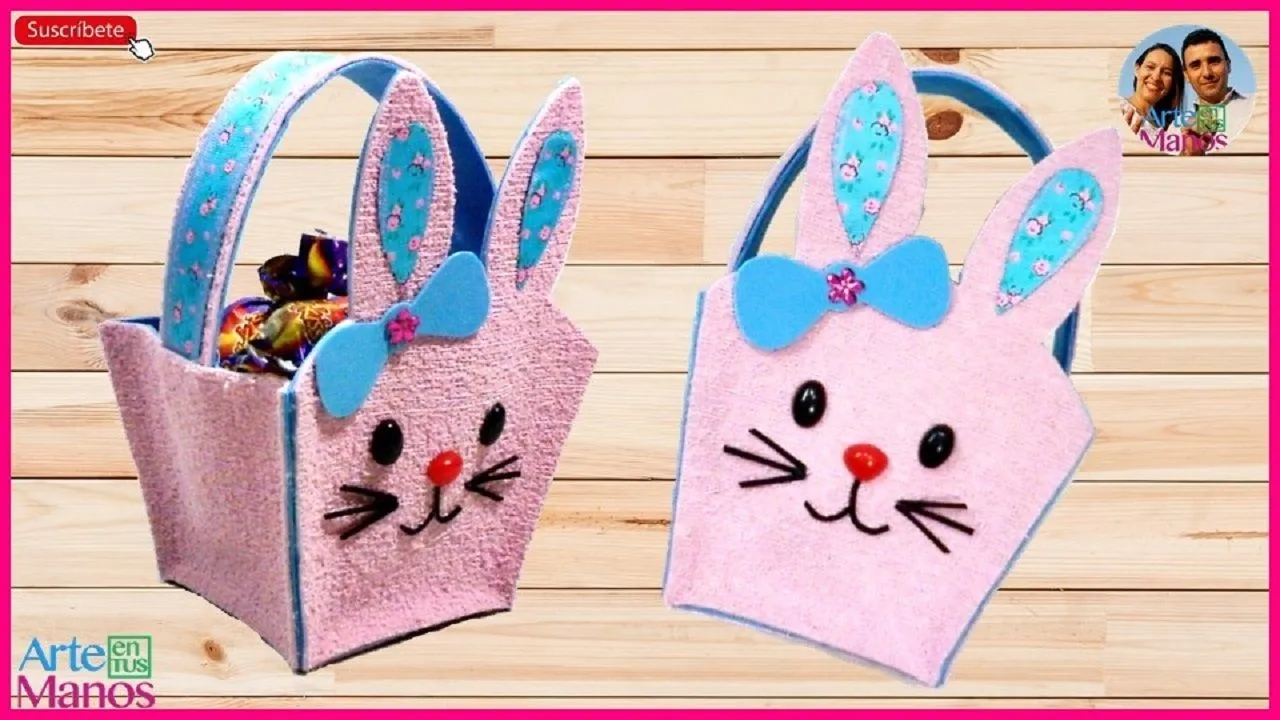 Canasta en Foami con Cara de Conejo - Arte en Tus Manos con Lili y Sam Canasta en Foami con Cara de Conejo - Arte en Tus Manos con Lili y Sam