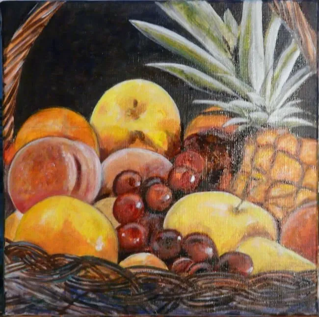 Canasta De Frutas, Pintura por Nikkos | Artmajeur Canasta De Frutas, Pintura por Nikkos | Artmajeur