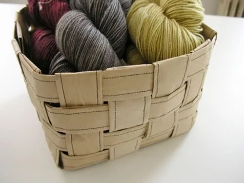 Como hacer una canasta de papel - Imagui