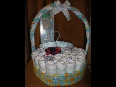 Canasta de Pañales para Baby Shower. - YouTube Canasta de Pañales para Baby Shower. - YouTube