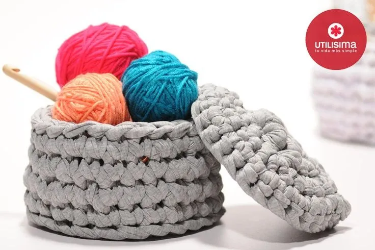 Canasta tejida, by Camila Aparicio. http://www.utilisima.com ...