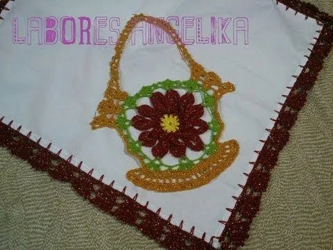CANASTA TEJIDA A CROCHET PARA DECORAR SERVILLETAS - YouTube