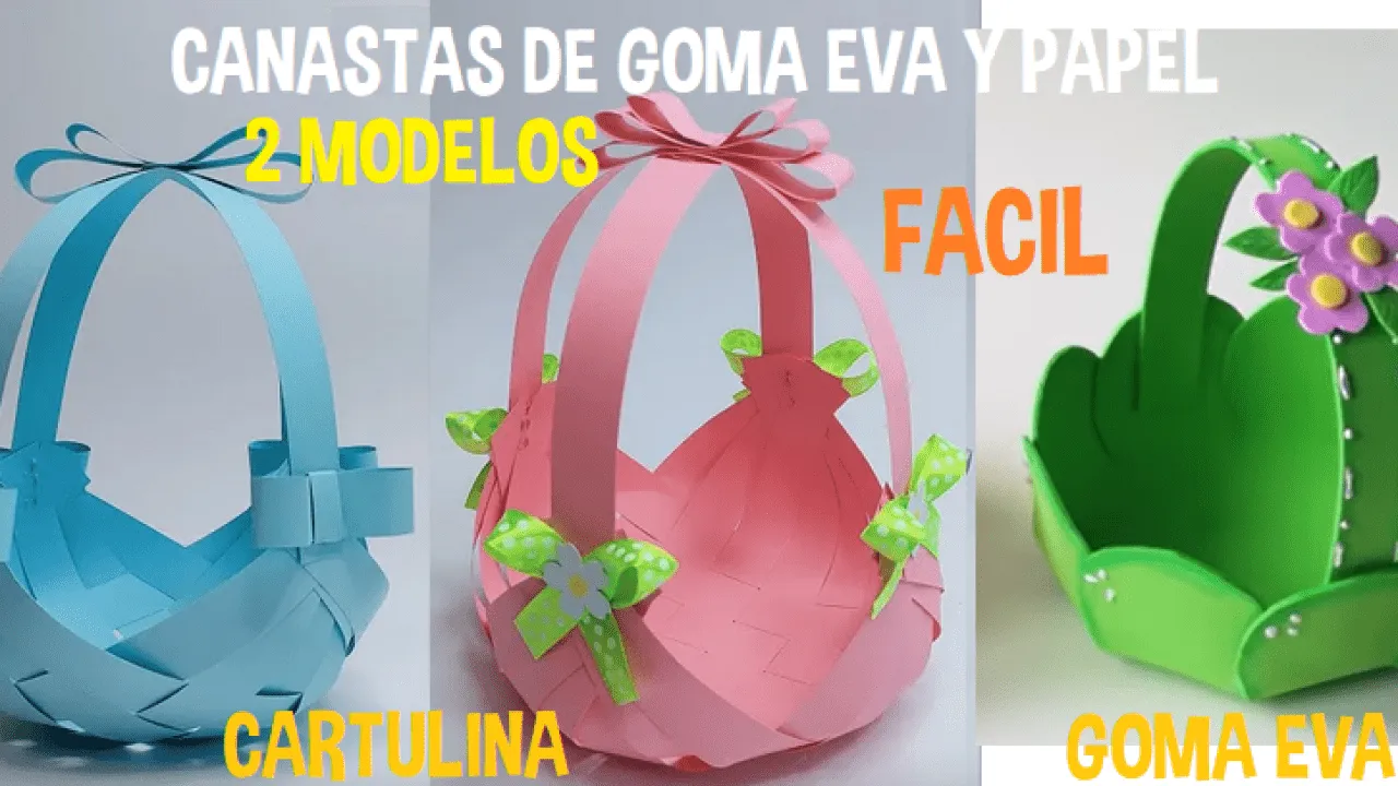 Como Hacer Canastas para Pascua o Comunion 2 Modelos con Goma Eva y Cartulina – Manualidades Gratis Como Hacer Canastas para Pascua o Comunion 2 Modelos con Goma Eva y Cartulina – Manualidades Gratis