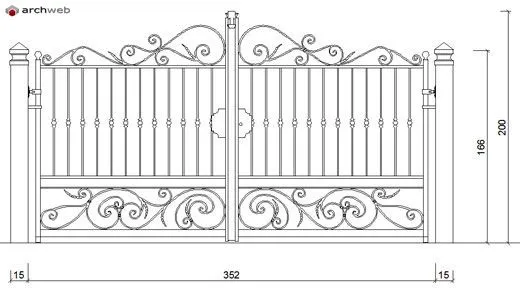 Cancelli in ferro battuto - gates dwg - 5